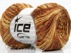 Yarn ICE Chenille-Lurex Yellow Brown Shades fnt2-4
